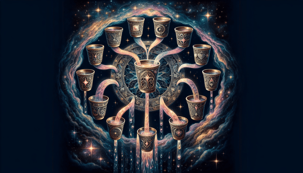 Illustration of the suit of cups in tarot