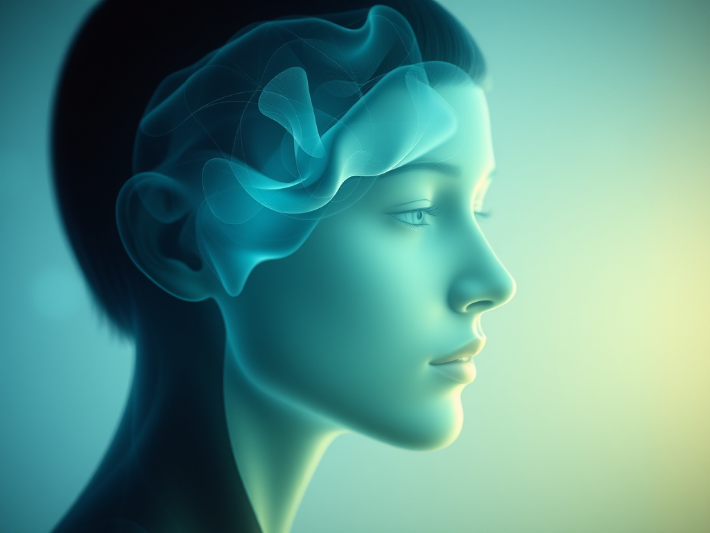 Artistic depiction of intuition in the mind of a woman