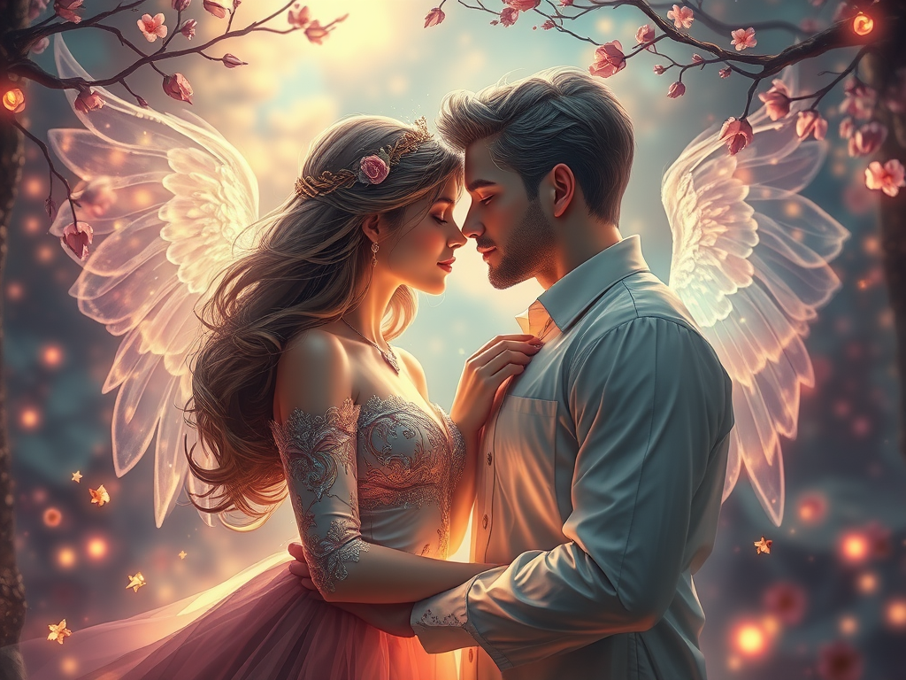 A fantasy couple in love 
