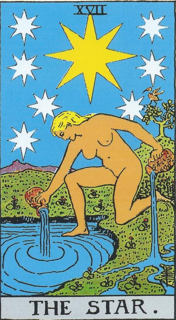 The traditional star tarot card from rider waite