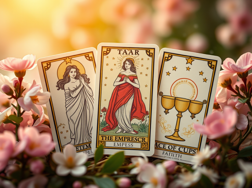 A combination of pregnancy tarot cards
